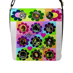 Love Flowers Flap Closure Messenger Bag
