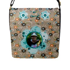  Flower Flap Closure Messenger Bag #4