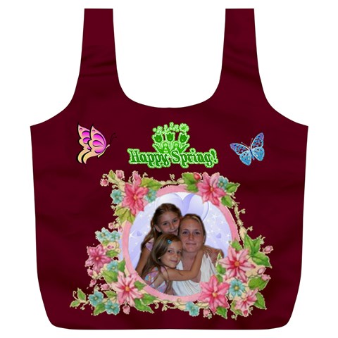 Happy Spring Full Print Recycle Bag, Xl By Joy Johns Back