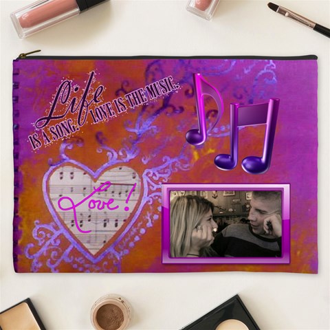 Love Song Xxxl Cosmetic Bag By Joy Johns Front