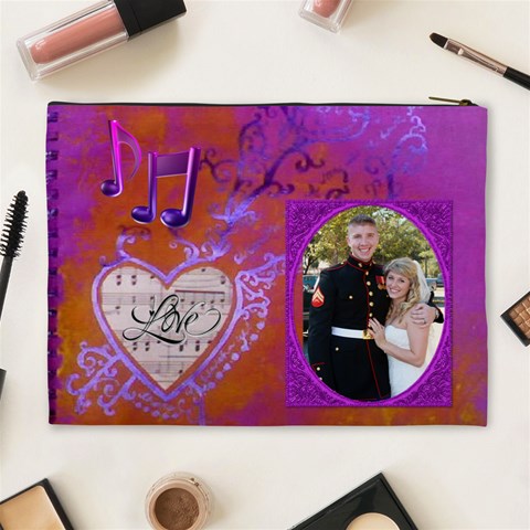 Love Song Xl Cosmetic Bag By Joy Johns Back