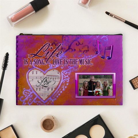 Love Song Large Cosmetic Bag By Joy Johns Front