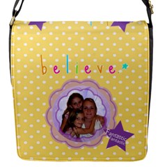 Believe Flap Closure Messenger Bag, Small