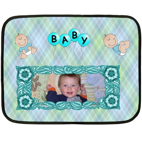 Baby Boy Mini Blanket, 2 Sides #4 By Joy Johns 35 x27  Blanket Back