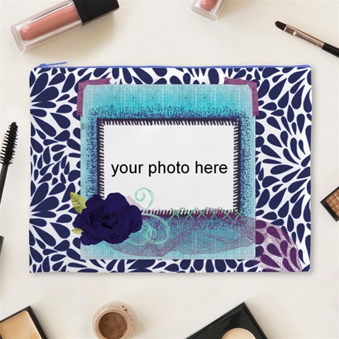 Purple And Blue Xl Cosmetic Bag By Zornitza Front