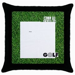 Golf black throw pillow - Throw Pillow Case (Black)