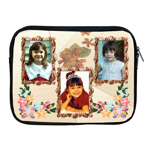Floral Apple Ipad 2/3/4 Zipper Case By Kim Blair Front