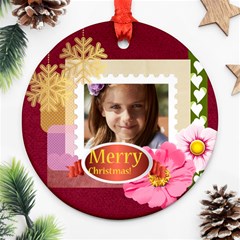 merry christmas - Round Ornament (Two Sides) merry christmas - Round Ornament (Two Sides)