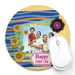 fathers day - Collage Round Mousepad fathers day - Collage Round Mousepad