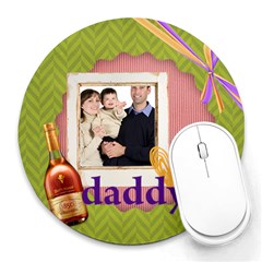 fathers day - Collage Round Mousepad