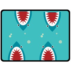 shark - 80  x 56  Two Sides Fleece Blanket (Large)