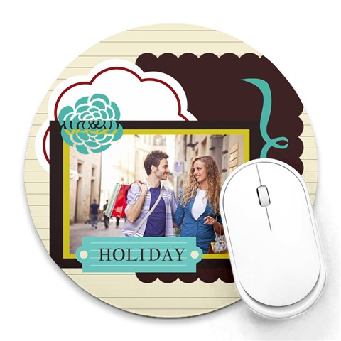 Summer By Summer Time 8 x8  Round Mousepad - 1