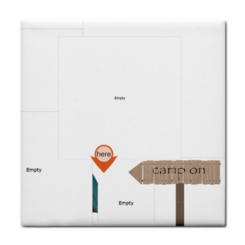 Camp Here Tile Coaster By Zornitza Front