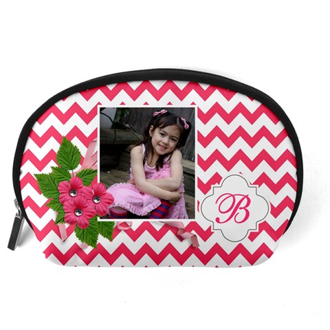 Pouch (l) : Pink Chevron By Jennyl Back