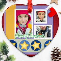 merry christmas - Heart Ornament (Two Sides)