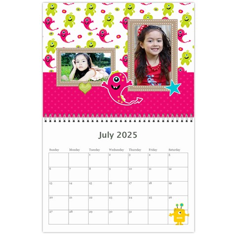 Wall Calendar 11 X 8 5 : My Lil Monsters By Jennyl Jul 2025