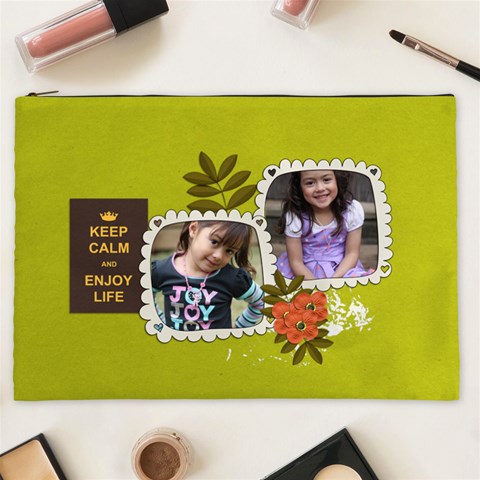 Cosmetic Bag (xxl): Keep Calm By Jennyl Front