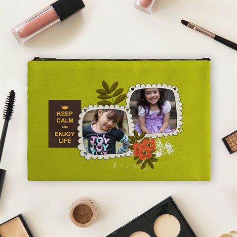 Cosmetic Bag (l): Keep Calm By Jennyl Front