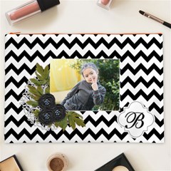 Cosmetic Bag (XXL): Black Chevron