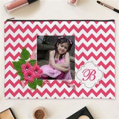 Cosmetic Bag (xxxl): Pink Chevron