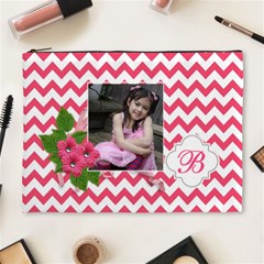 Cosmetic Bag (xl): Pink Chevron