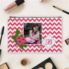Cosmetic Bag (l): Pink Chevron