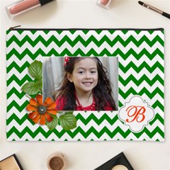 Cosmetic Bag (xxxl): Green Chevron
