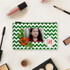 Cosmetic Bag (s): Green Chevron