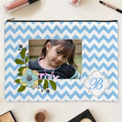 Cosmetic Bag (xxxl): Blue Chevron