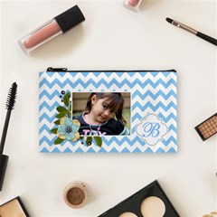 Cosmetic Bag (s): Blue Chevron