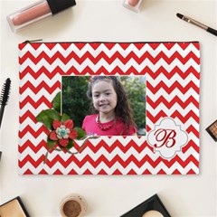 Cosmetic Bag (xl): Red Chevron