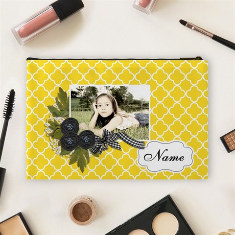 Cosmetic Bag (l): Black Ribbon By Jennyl Back
