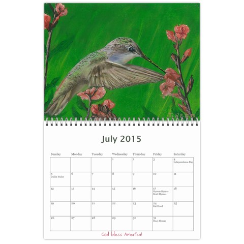 2015 Calendar By Tracy Jul 2015