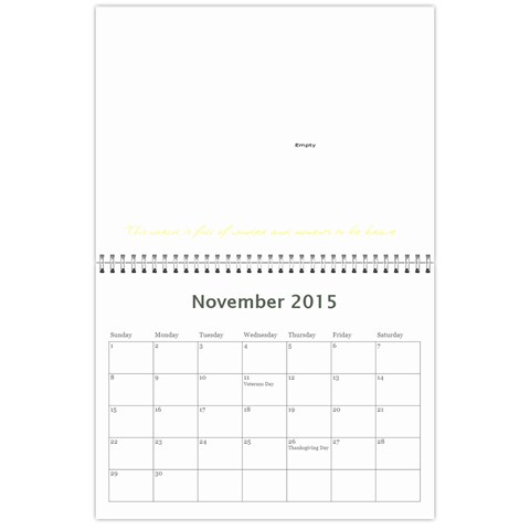 2015 Calendar By Megan Pennington Nov 2015