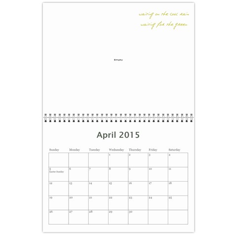 2015 Calendar By Megan Pennington Apr 2015