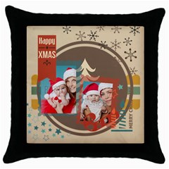 xmas - Throw Pillow Case (Black)