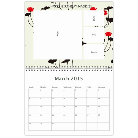 Cousins Calander By Julia Mar 2015