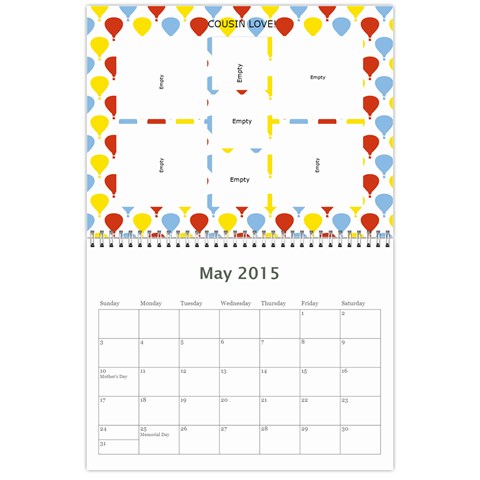 Cousins Calander By Julia May 2015