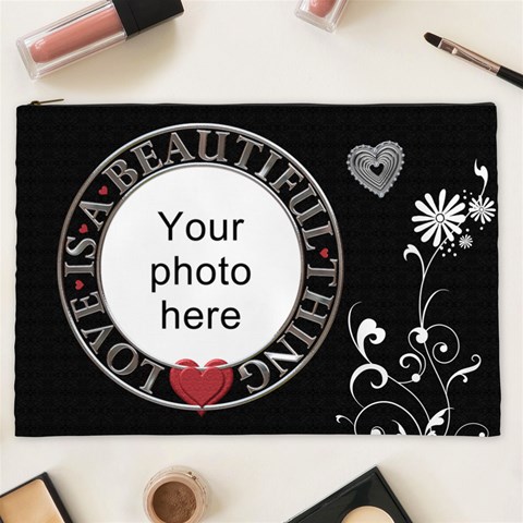 Beautiful Love Xxl Cosmetic Bag By Lil Front