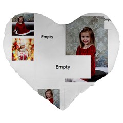 xmas - Large 19  Premium Plush Fleece Heart Shape Cushion