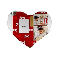 xmas - Standard 16  Premium Plush Fleece Heart Shape Cushion 