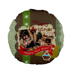 xmas - Standard 15 Premium Plush Fleece Round Cushion xmas - Standard 15 Premium Plush Fleece Round Cushion