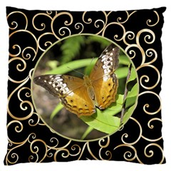Black and Gold Standard Flano Cushion Case - Standard Premium Plush Fleece Cushion Case (One Side) Black and Gold Standard Flano Cushion Case - Standard Premium Plush Fleece Cushion Case (One Side)