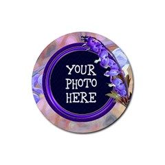 Purple Bleeding Heart Rubber Coaster Round