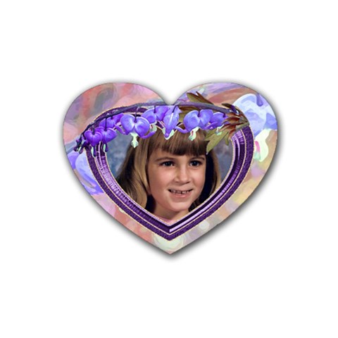 Purple Bleedingheart Rubber Coaster Heart By Chere s Creations Front
