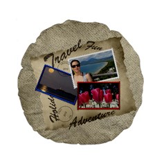 Travel Standard Flano Round Cushion - Standard 15 Premium Plush Fleece Round Cushion Travel Standard Flano Round Cushion - Standard 15 Premium Plush Fleece Round Cushion