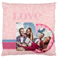 love - Large Premium Plush Fleece Cushion Case (Two Sides)