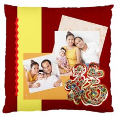 chinese new year - Large Premium Plush Fleece Cushion Case (One Side)