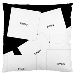 Black and Lilac Large Flano Cushion Case - Large Premium Plush Fleece Cushion Case (Two Sides)