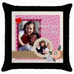 mother day (5 styles) - Throw Pillow Case (Black) mother day (5 styles) - Throw Pillow Case (Black)
